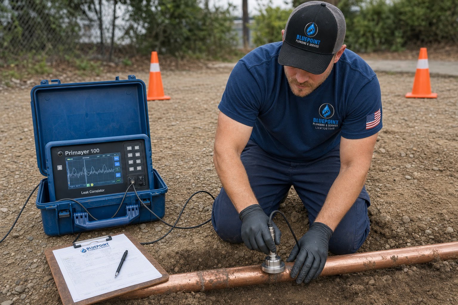BluePoint Plumbing professional leak detection equipment in Santa Clarita